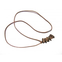collier avec pendentif en rondelles de bois brut-Colliers, Pendentifs-ObjetsBois